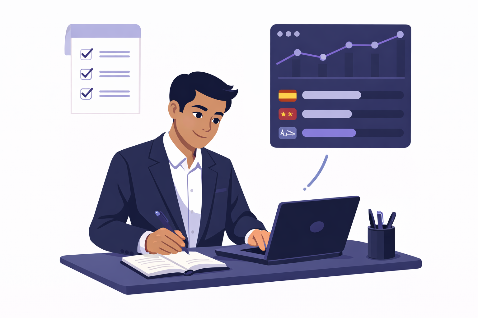 Teacher setting goals for the team