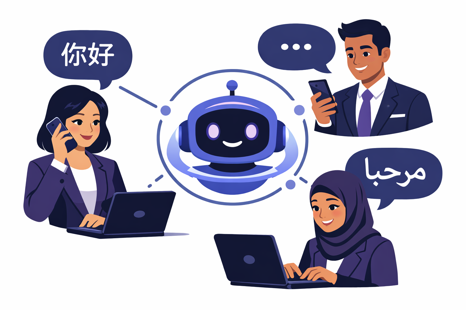 Team practising conversations with AI